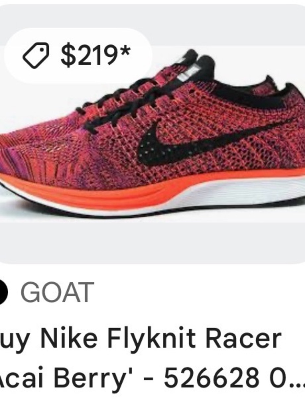 Nike Flyknit Racer — Pink and Orange with Black Swoosh